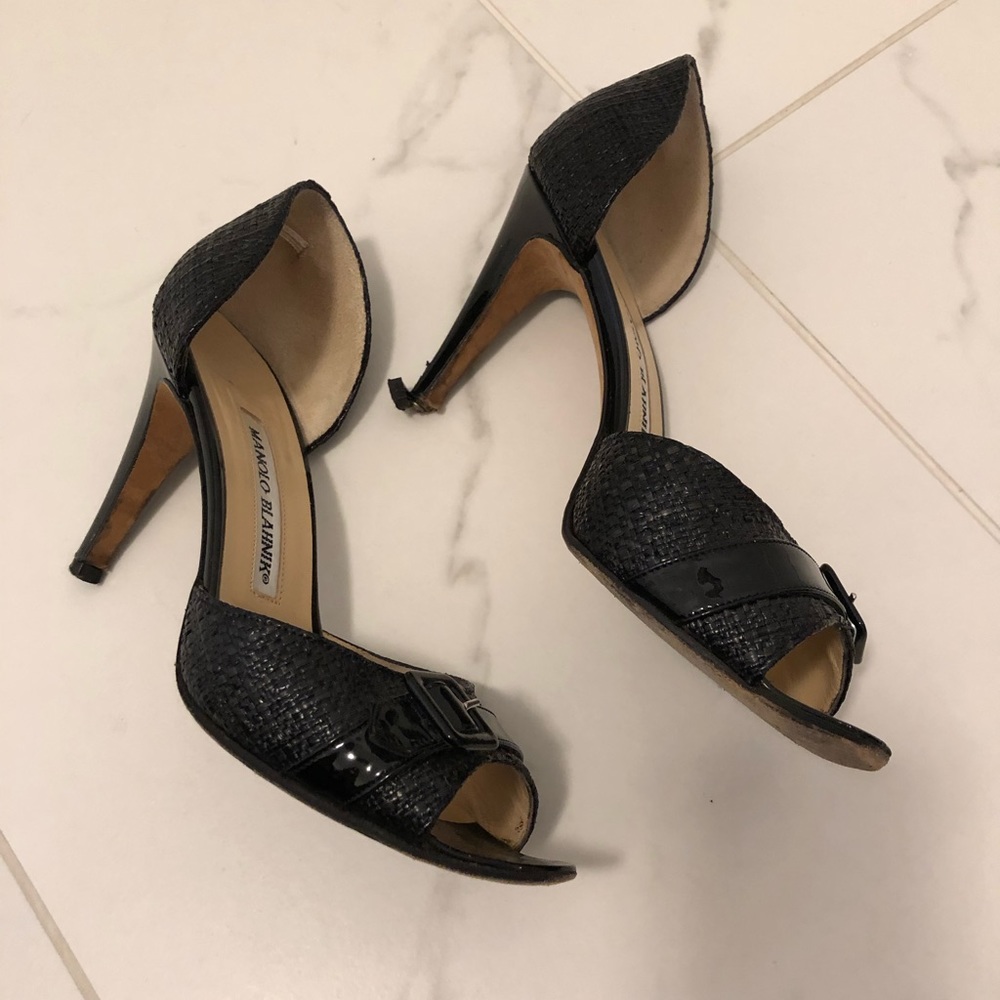 Manolo Blahnik Peep Toe Pumps - Picture 4 of 7